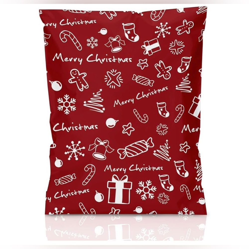 Christmas 20 Poly Mailers red white Merry  Christmas pack of 20 size 10 x 13